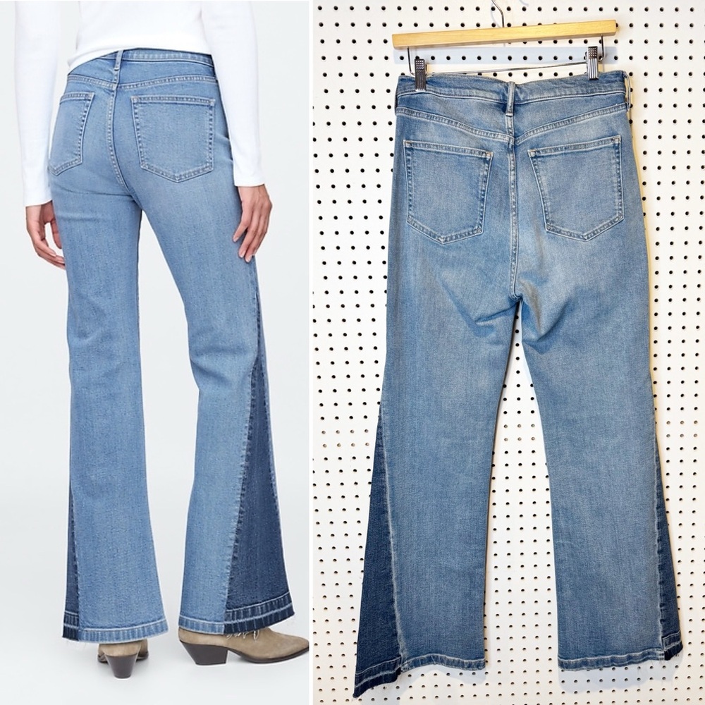 GAP | High Rise Patched '70s Flare Jeans in Medium Indigo Sz. 29 - Picture 2 of 10